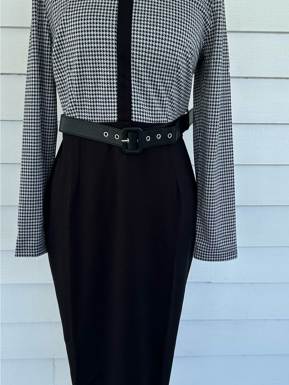 Black Pencil dress with Belt - Classic Women's dress